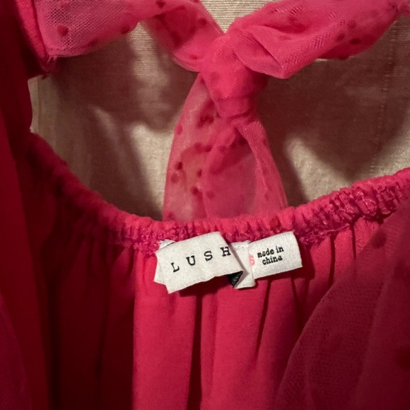 🤍 LUSH Pink Polka Dot Tulle Mini Dress - Picture 6 of 8
